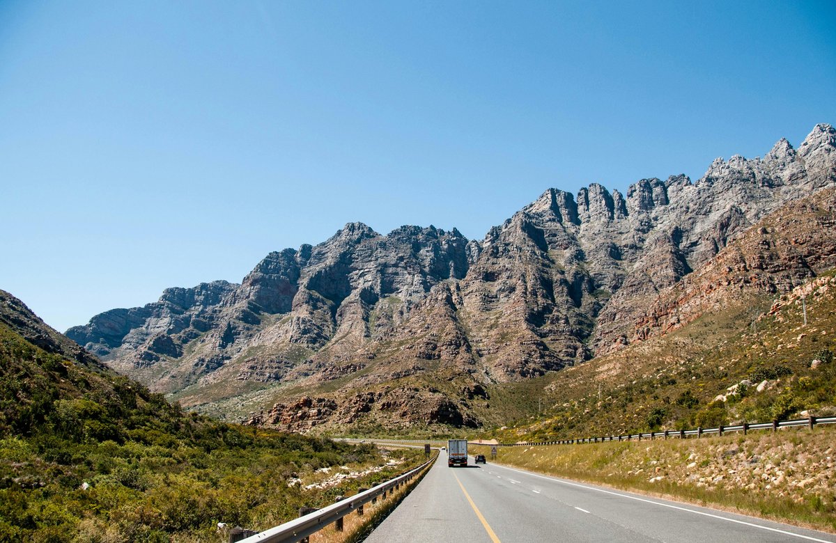River and mountains at sunset